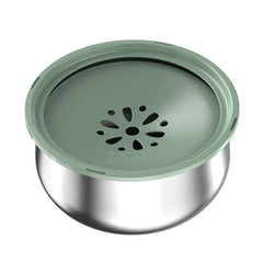 Stainless Steel Large Pet Water Bowl with Splash Guard