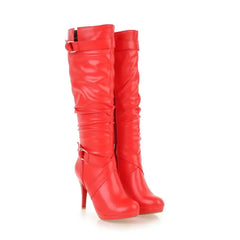 Stylish Simple High-Heeled Platform Stiletto Boots
