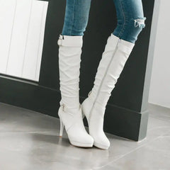 Stylish Simple High-Heeled Platform Stiletto Boots