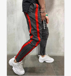 Men's Color Block Striped Casual Pants