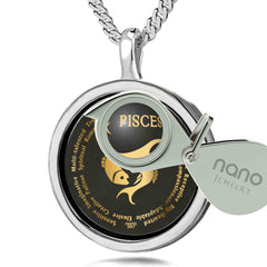 Pisces Necklaces for Lovers of the Zodiac 24k Gold Inscribed