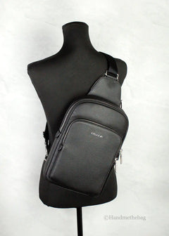 Coach Ethan Black Leather Sling Pack Shoulder Bag