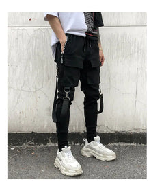 Trendy Men's Harem Pants with Strap - Casual Style