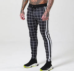 Men's Color Block Striped Casual Pants